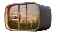 Sauna Cube Schwarzglas Doppelverglasung