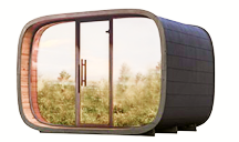 Sauna Cube Spiegelglas Doppelverglasung