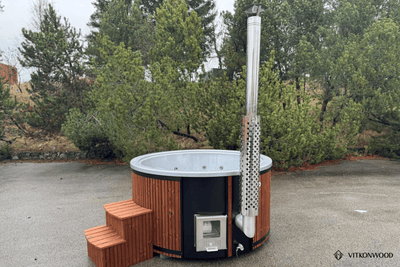 AKTIONSMODELL: Hot Tub mit integr. Holzofen | Komplettpaket BASIC-LINE TWO