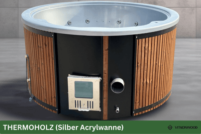 AKTIONSMODELL: Hot Tub mit integr. Holzofen | Komplettpaket BASIC-LINE TWO
