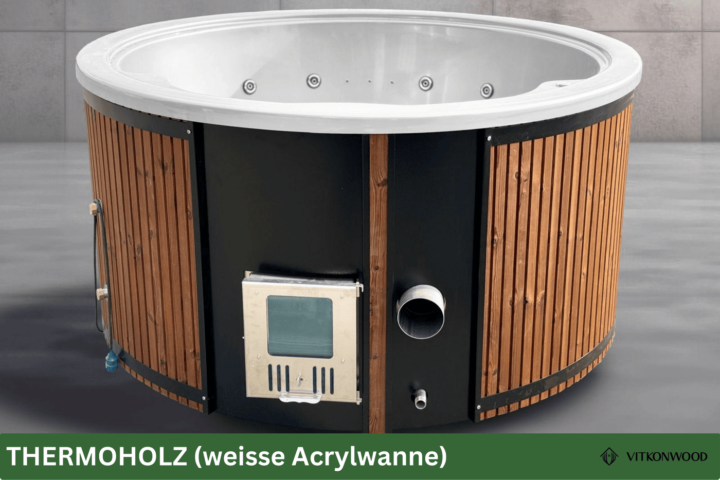 AKTIONSMODELL: Hot Tub mit integr. Holzofen | Komplettpaket BASIC-LINE TWO