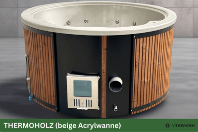 AKTIONSMODELL: Hot Tub mit integr. Holzofen | Komplettpaket BASIC-LINE TWO