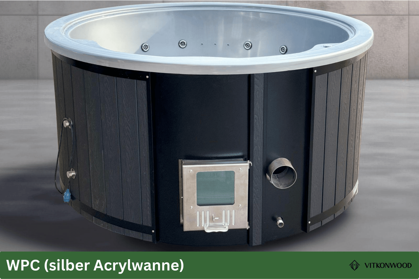 AKTIONSMODELL: Hot Tub mit integr. Holzofen | Komplettpaket BASIC-LINE TWO