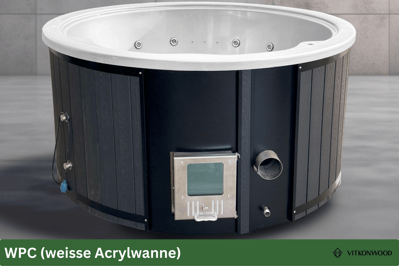 AKTIONSMODELL: Hot Tub mit integr. Holzofen | Komplettpaket BASIC-LINE TWO