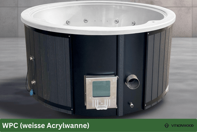 AKTIONSMODELL: Hot Tub mit integr. Holzofen | Komplettpaket BASIC-LINE TWO