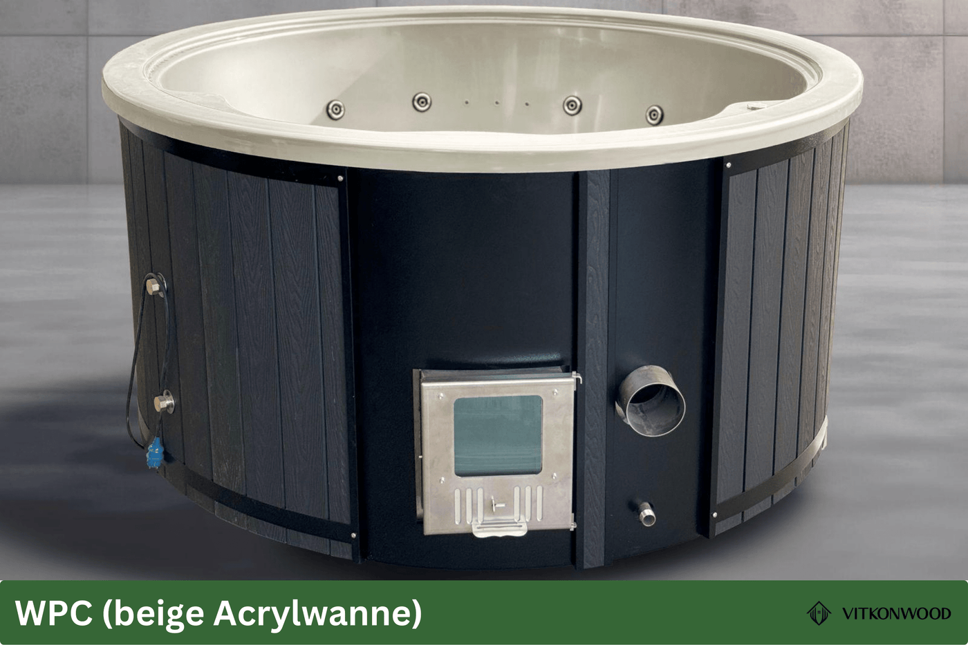 AKTIONSMODELL: Hot Tub mit integr. Holzofen | Komplettpaket BASIC-LINE TWO