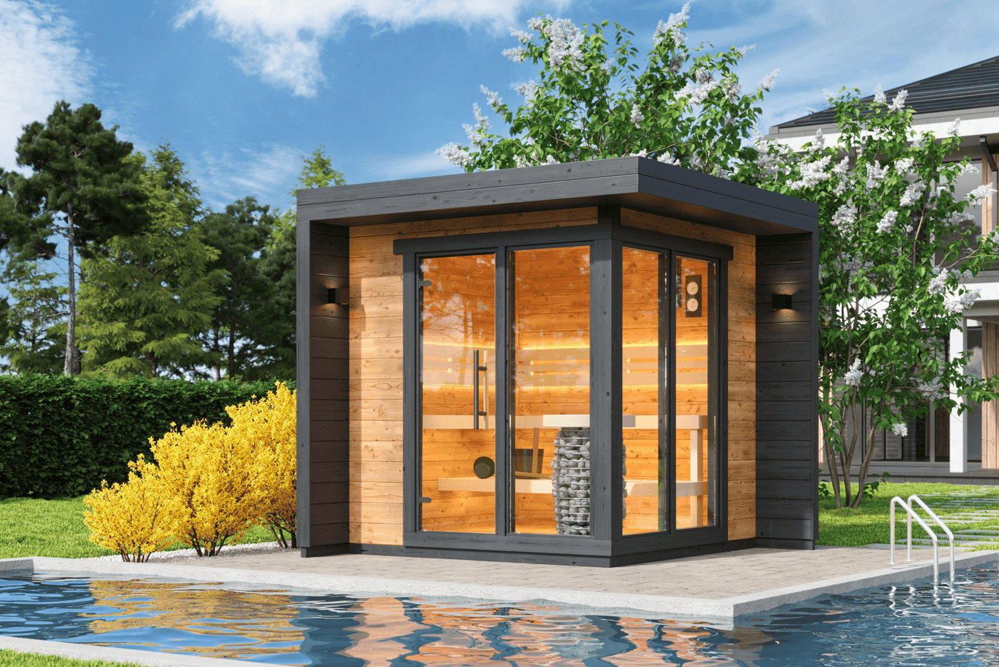 Premium Saunahaus PATIO S - Thermoholz