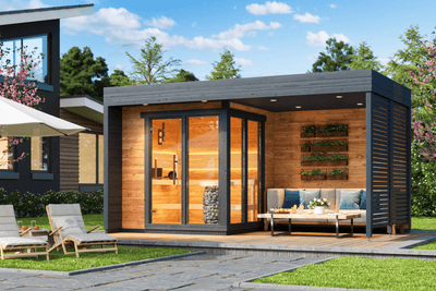Premium Saunahaus PATIO S PLUS - Thermoholz