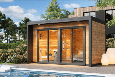 Premium Saunahaus PATIO L - Thermoholz