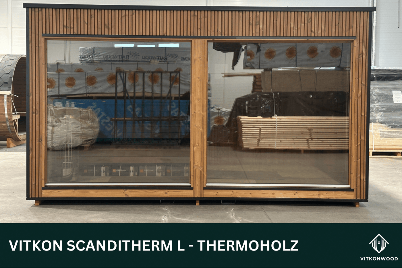 Design Sauna VITKON Scanditherm L - Thermoholz | Mit Vorraum