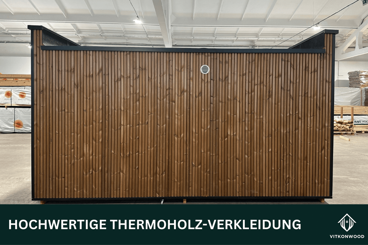 Design Sauna VITKON Scanditherm L - Thermoholz | Mit Vorraum