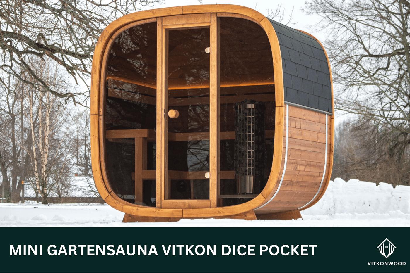 Kleine Gartensauna aus Thermoholz - VITKON DICE POCKET