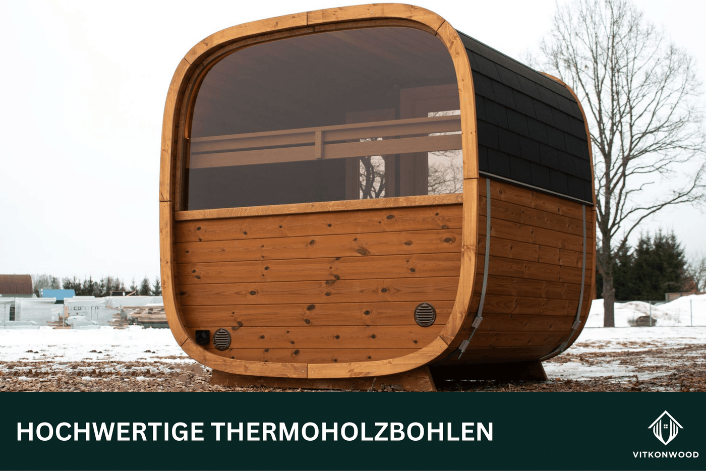 Kleine Gartensauna aus Thermoholz - VITKON DICE POCKET