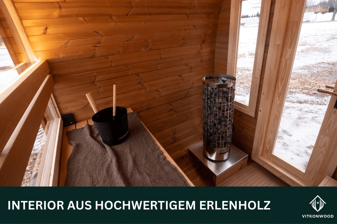 Kleine Gartensauna aus Thermoholz - VITKON DICE POCKET