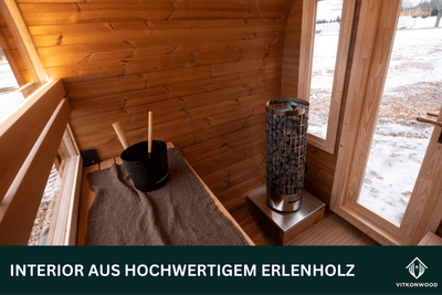 Kleine Gartensauna aus Thermoholz - VITKON DICE POCKET