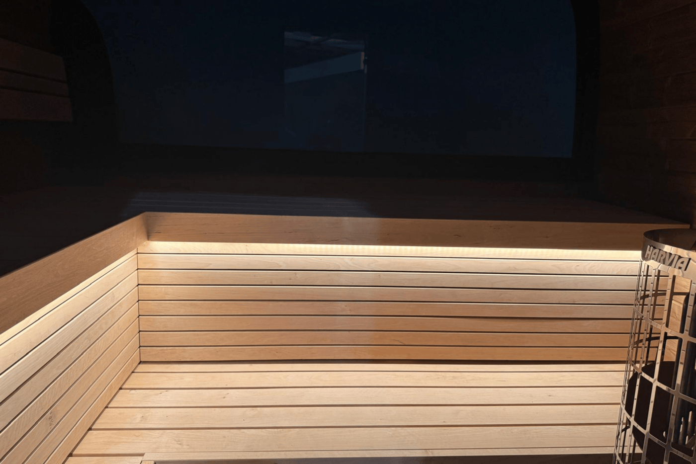 KOMPLETTANGEBOT: PREMIUM Fasssauna CUBE 230 x 240 cm mit Elektroofen | Thermoholz | BLACK