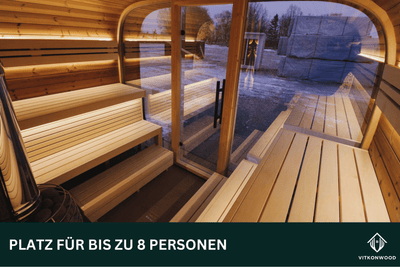 Moderne Gartensauna ohne Vorraum - VITKON Sauna Cube