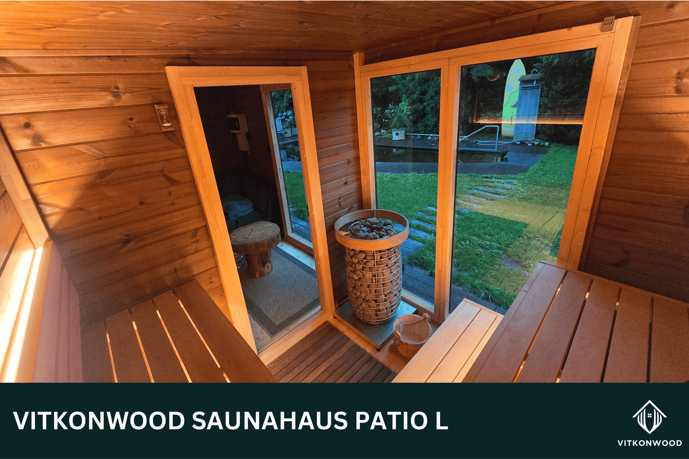 Premium Saunahaus PATIO L - Thermoholz