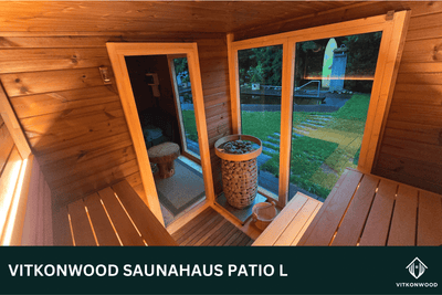 Premium Saunahaus PATIO L - Thermoholz
