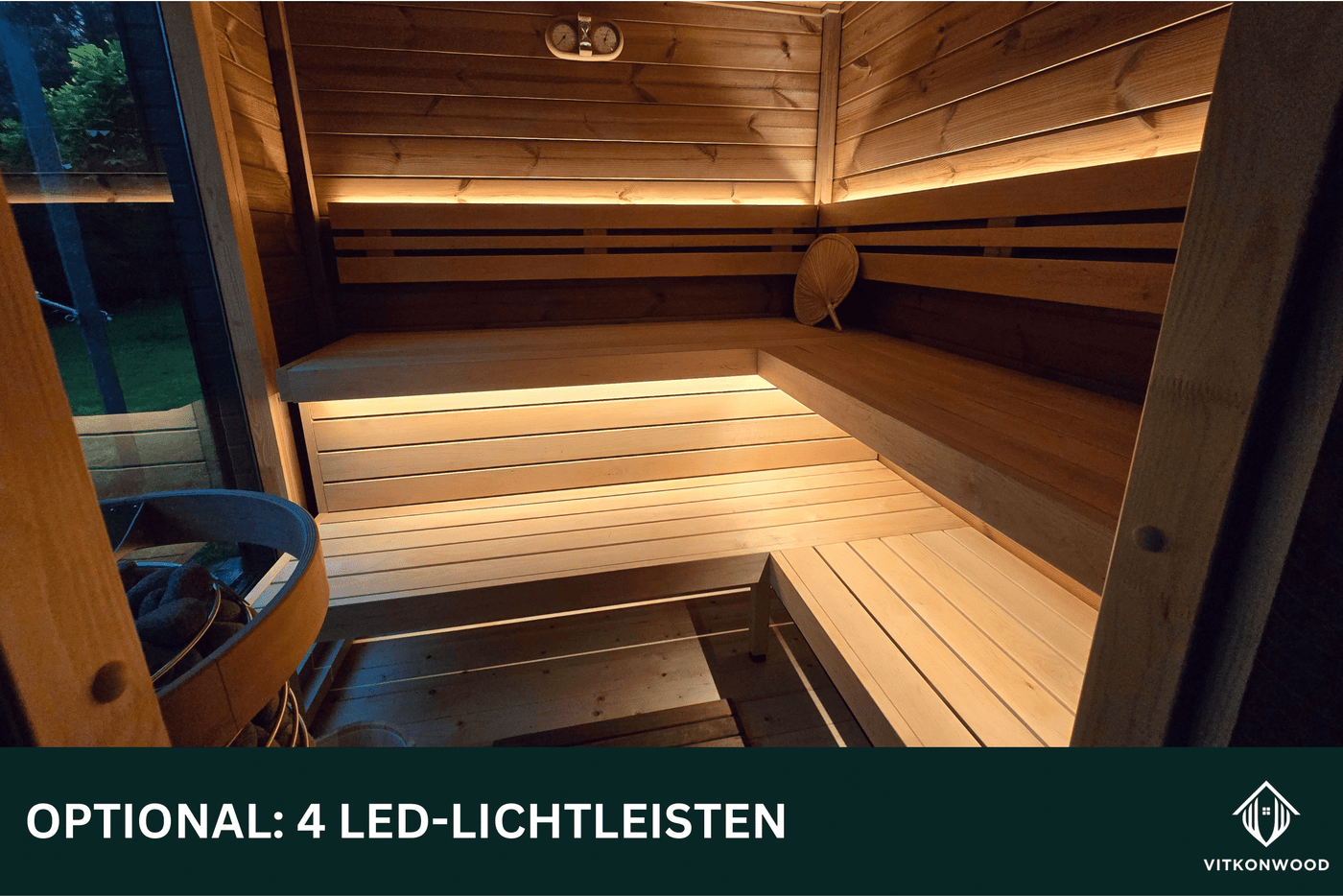 Premium Saunahaus PATIO L - Thermoholz