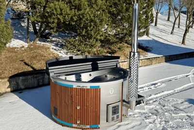 AKTIONSMODELL: Hot Tub mit integr. Holzofen | Komplettpaket BASIC-LINE TWO