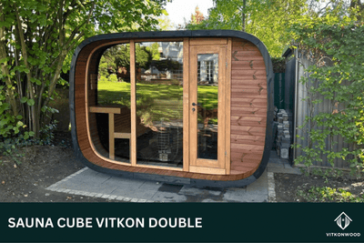 Moderne Gartensauna mit Vorraum - Sauna Cube VITKON DOUBLE