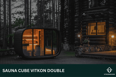 Moderne Gartensauna mit Vorraum - Sauna Cube VITKON DOUBLE