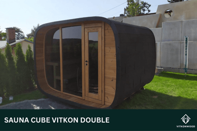 Moderne Gartensauna mit Vorraum - Sauna Cube VITKON DOUBLE