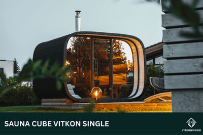 Moderne Gartensauna ohne Vorraum - Sauna Cube VITKON SINGLE