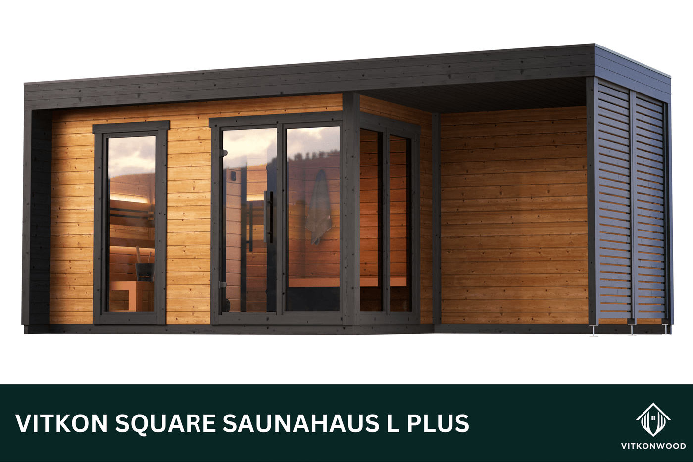 Premium Saunahaus VITKON Square L Plus - Thermoholz