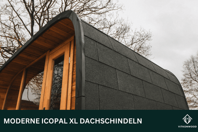 Moderne Gartensauna mit Vorraum - Sauna Cube VITKON DOUBLE